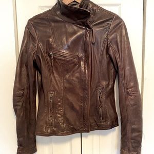 Chocolate Brown Danier Leather Jacket, Women size S